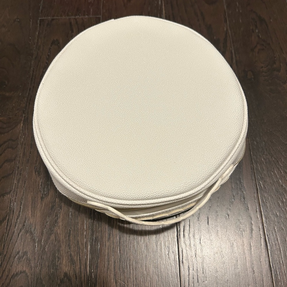 Round White Leather Bag
